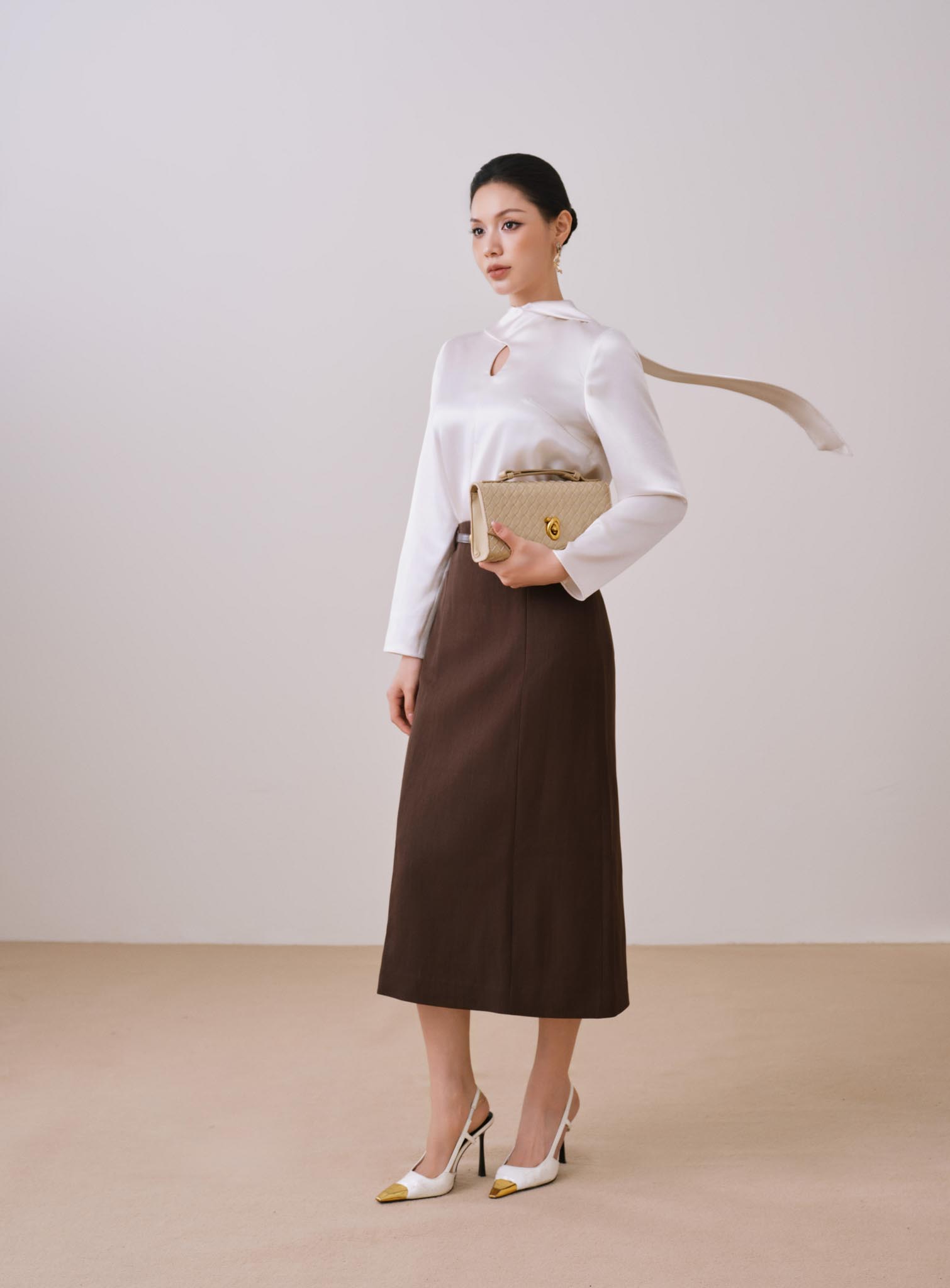 Chân váy midi cạp liền_A.1-3481